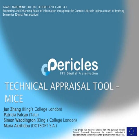 Technical Appraisal Tool, MICE - Acting on Change 2016