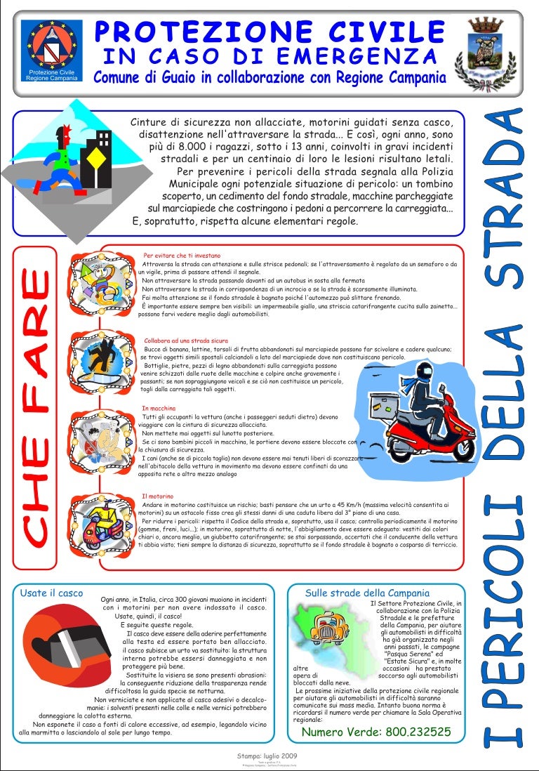 I pericoli della strada Campagne educative Protezione Civile Manif…