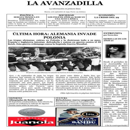 Periódico La Avanzadilla - Proyecto Entre guerras y paz