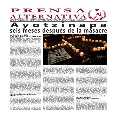 Periódico n°10 prensa alternativa del 20 al 24 de abril 2015