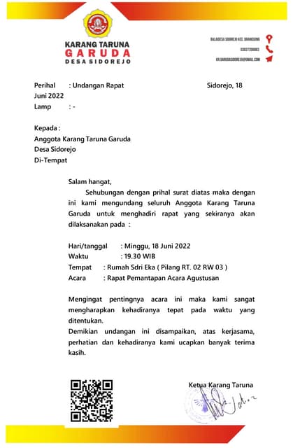 undangan karang taruna | PDF