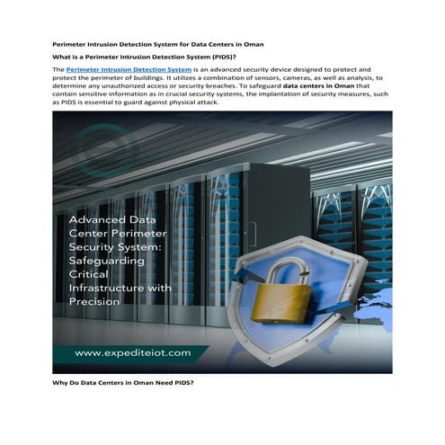 Perimeter Intrusion Detection System for Data Centers in Kuwait | PDF
