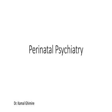 Perinatal psychiatry