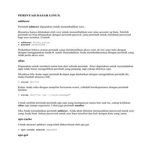 Perintah dasar linux