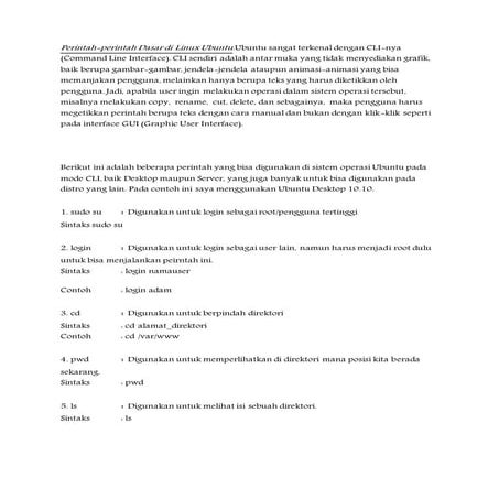 Perintah dasar linux