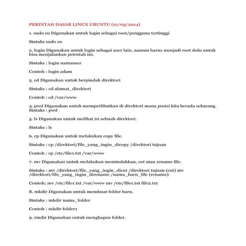 Perintah dasar linux ubuntu