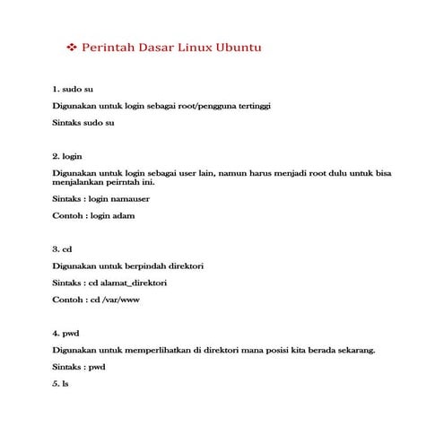 Perintah dasar linux ubuntu
