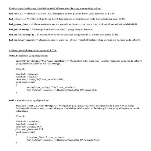 Perintah - Perintah Yang Ada Pada LCD 2x16 by Muhammad Kennedy
