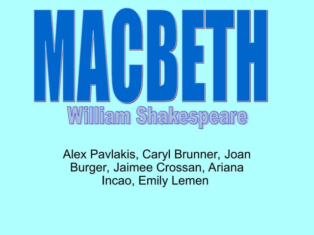 MACBETH plot character and theme for ISC class 11 and 12 | PPTX