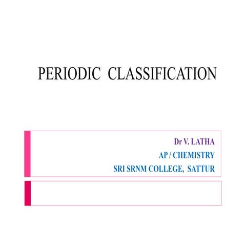 Periodic classification and periodic properties