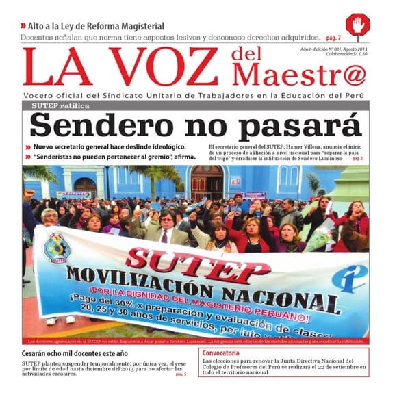 PERIÓDICO SUTEP: "La Voz del Maestr@"