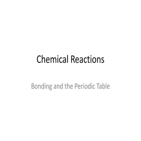 Chemical Reactions & Bonding
