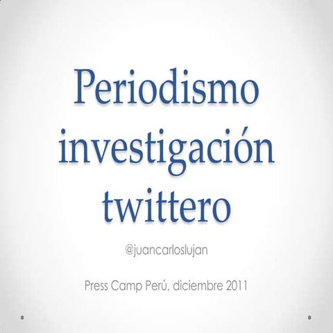 Periodismo investigación