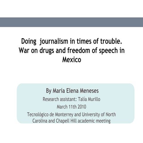 Doing journalism in times of trouble. the case of Mexico