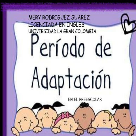 Periodo de adaptacion al preescolar