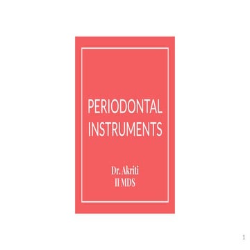 Classification of Periodontal Instruments | PDF