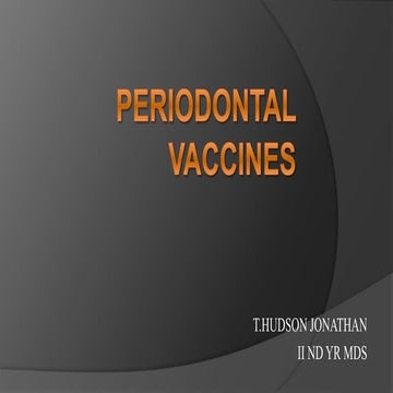 Periodontal vaccines