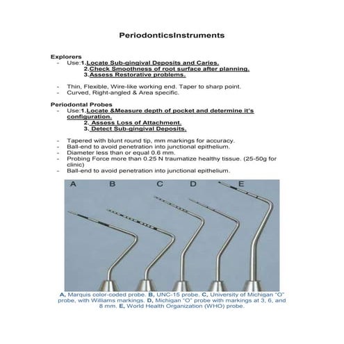 Periodontics instruments.