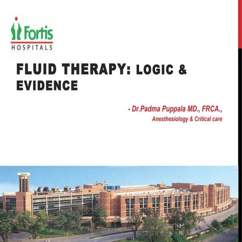Perioperative fluid therapy logic & evidence