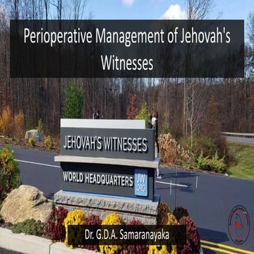 Perioperative management of Jehovah's Witnesses
