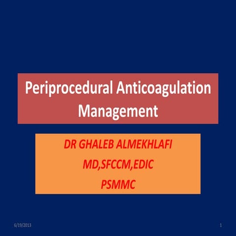 Perioperative management of antithrombotic therapy