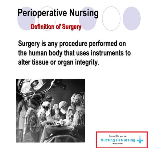 Peri-operative nursing
