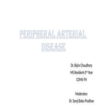 Peripheral vascular disease and Clinical features of acute and chronic ...