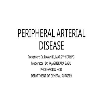 Peripheral vascular disease and Clinical features of acute and chronic ...