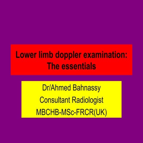 lower limb doppler examination -The essentials