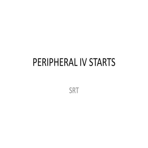 Peripheral iv starts