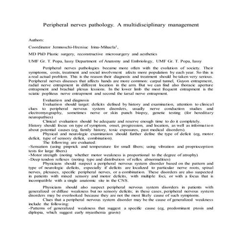 Peripheral nerves pathology congressis 2020