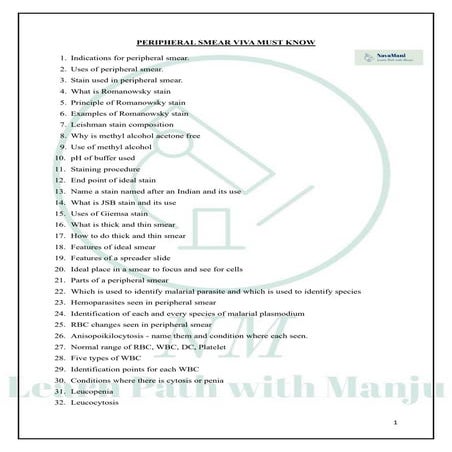 Peripheral smear viva must know_dr Manju.pdf