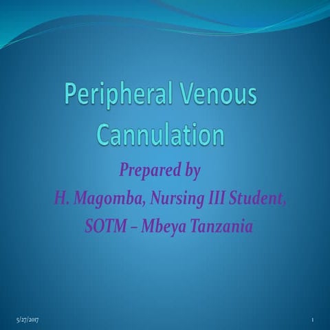 Peripheral venous cannulation