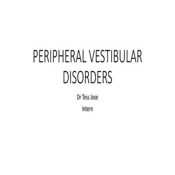 Peripheral vestibular disorders