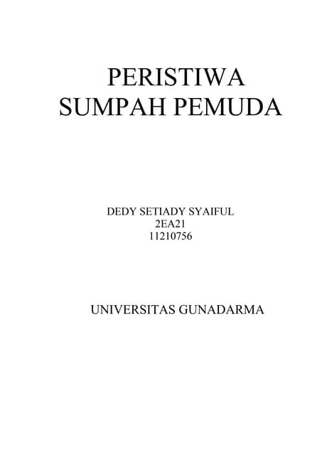 Sejarah Sumpah Pemuda