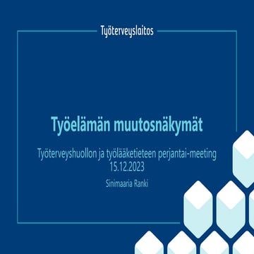Perjantai-meeting: Työelämän muutosnäkymät, HELP-projekti