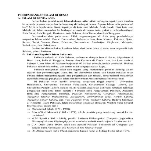 Perkembangan islam di dunia