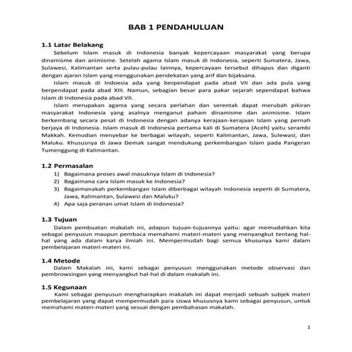 Perkembangan Islam di Indonesia