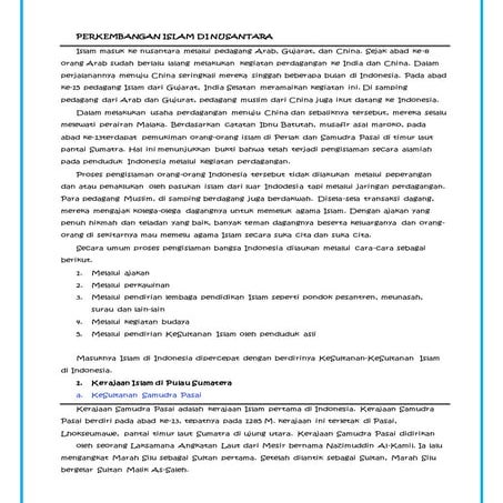 Perkembangan Islam di Nusantara