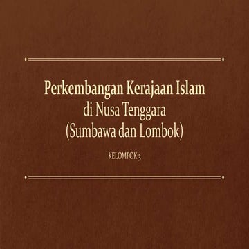Perkembangan Kerajaan Islam di Nusa Tenggara