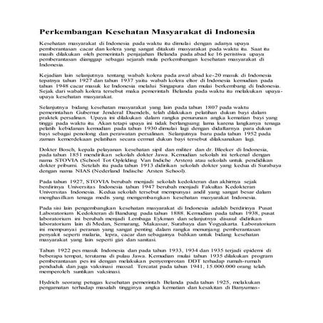 Perkembangan kesehatan masyarakat di | DOCX