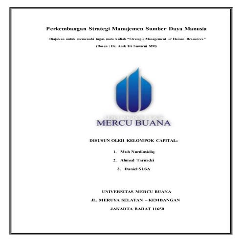 Perkembangan strategi msdm | DOCX