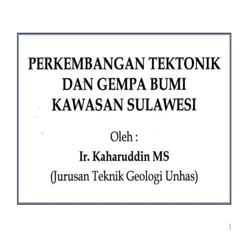 Perkembangan tektonik  sulawesi