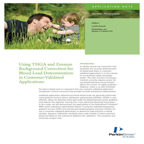 Using THGA and Zeeman Background Correction for Blood-Lead Determination in C...