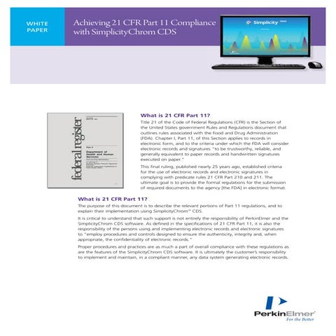 Achieving 21 Code of Federal Regulations (CFR) Part11