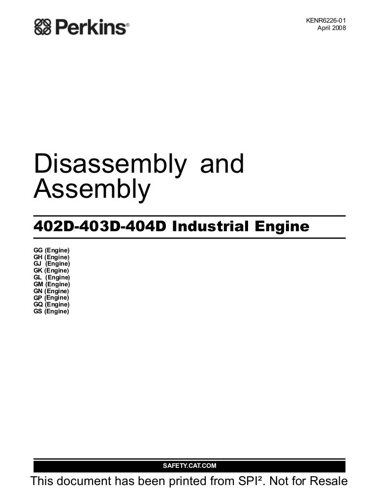 Perkins 400 series 402 d 403d 404d industrial engine (model gp) servi…