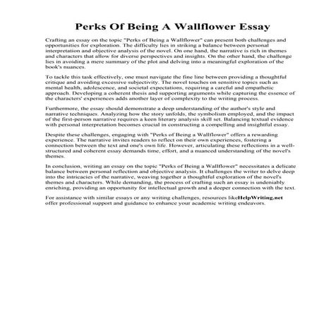 Perks Of Being A Wallflower Essay.pdf
