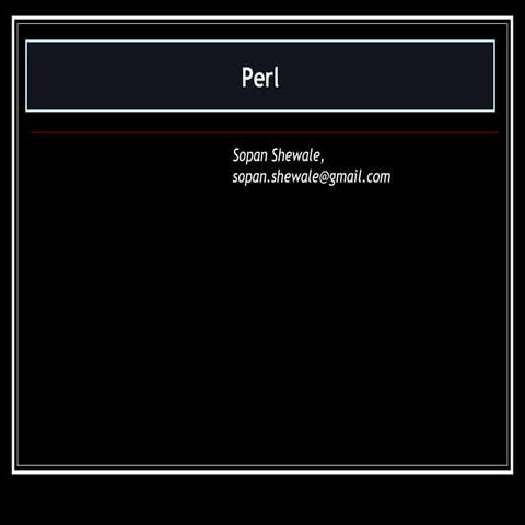 Perl Presentation | PPT