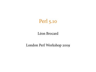 Perl 5.10