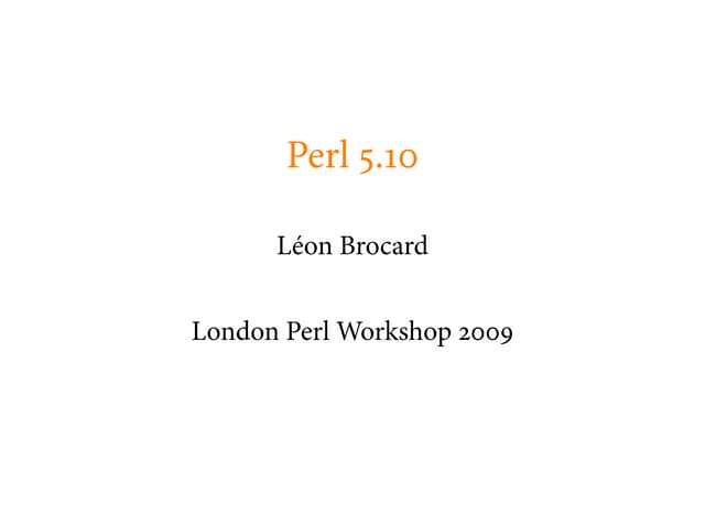Perl 5.10